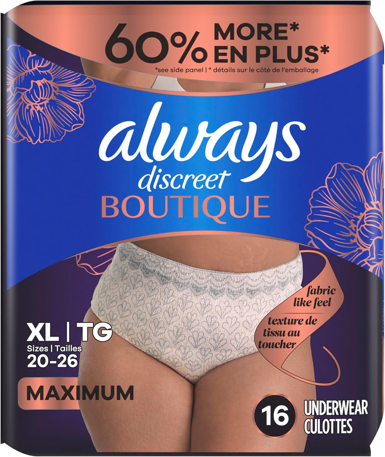 Always Discreet Boutique Underwear, XL, Rosy, 16 Count - Image 10