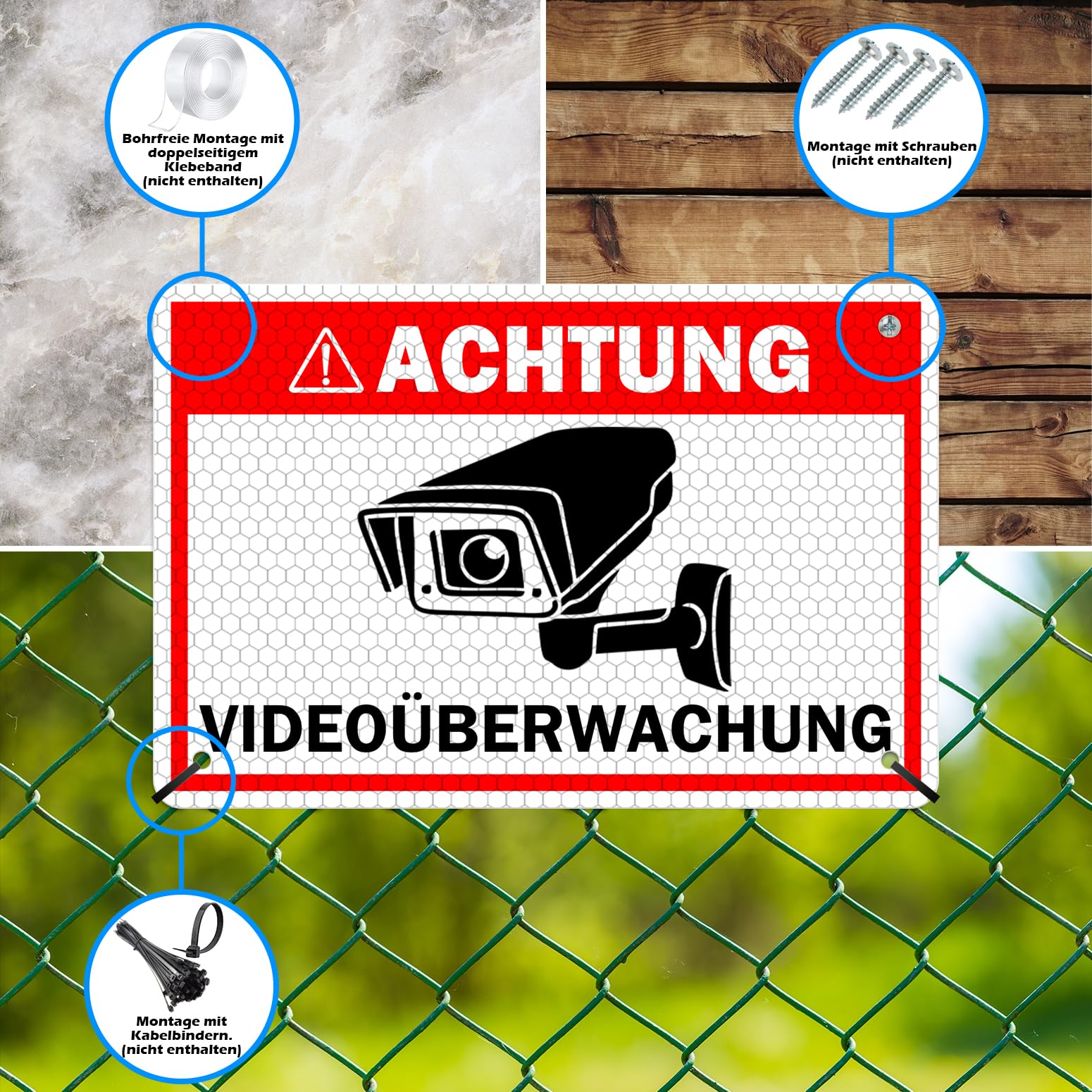 Videoüberwachung Warnschild – 20x30 Cm, Wetterfest Aus 3 Mm Hartschaum – "Gelände Wird Videoüberwacht"