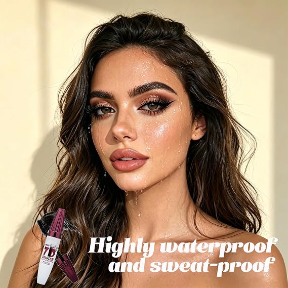 2 Packs 7D Waterproof Volume Mascara, Long Lasting Buildable Volume Natural Curling Lashes,Lengthening Thickening Softer Fuller Lashes Mascara, Natural Length, Exquisitely Full Lashes