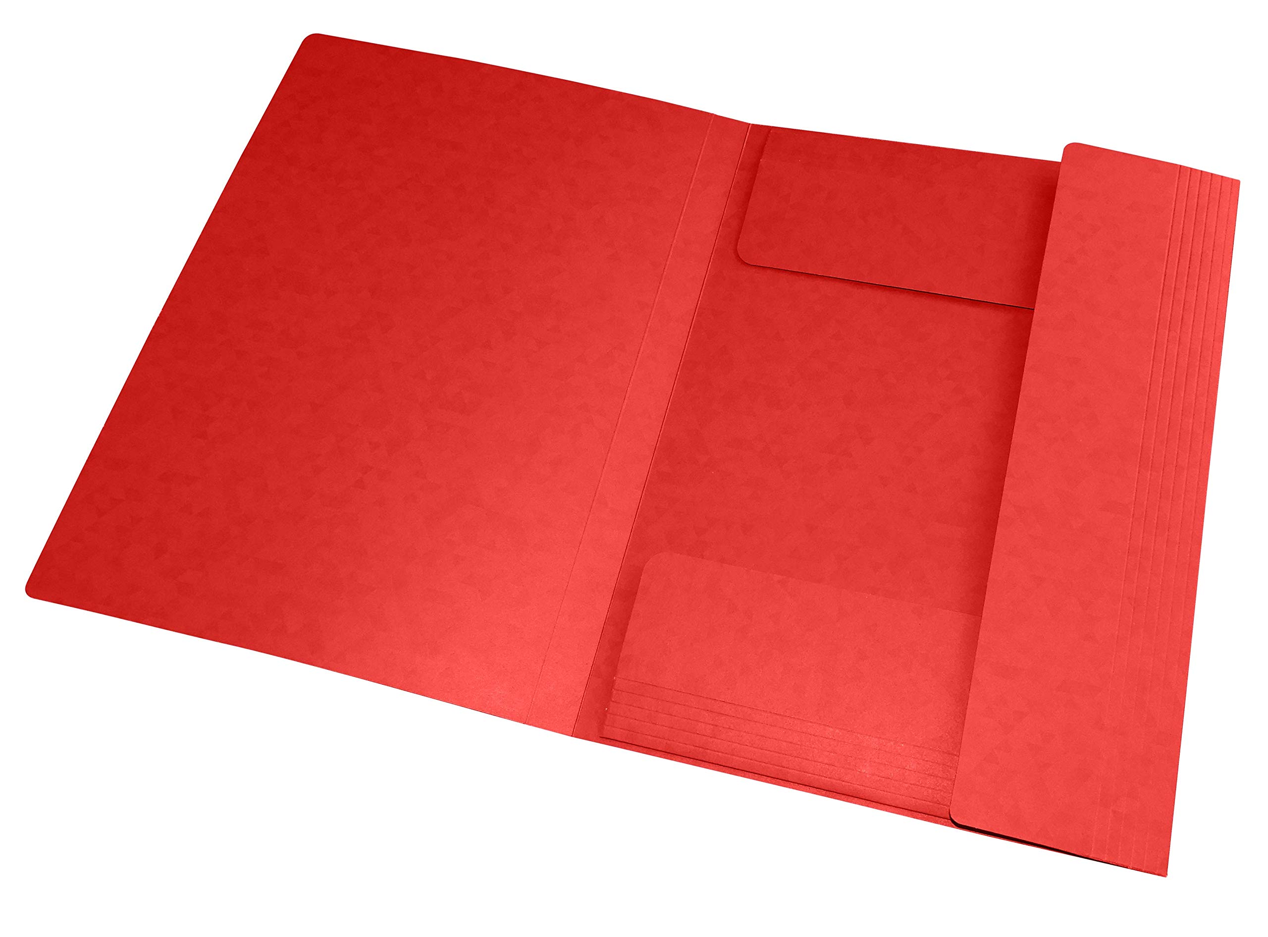 OXFORD Lot de 50 Chemises 3 Rabats Top File + A4 avec Elastique Couverture Carte Rouge