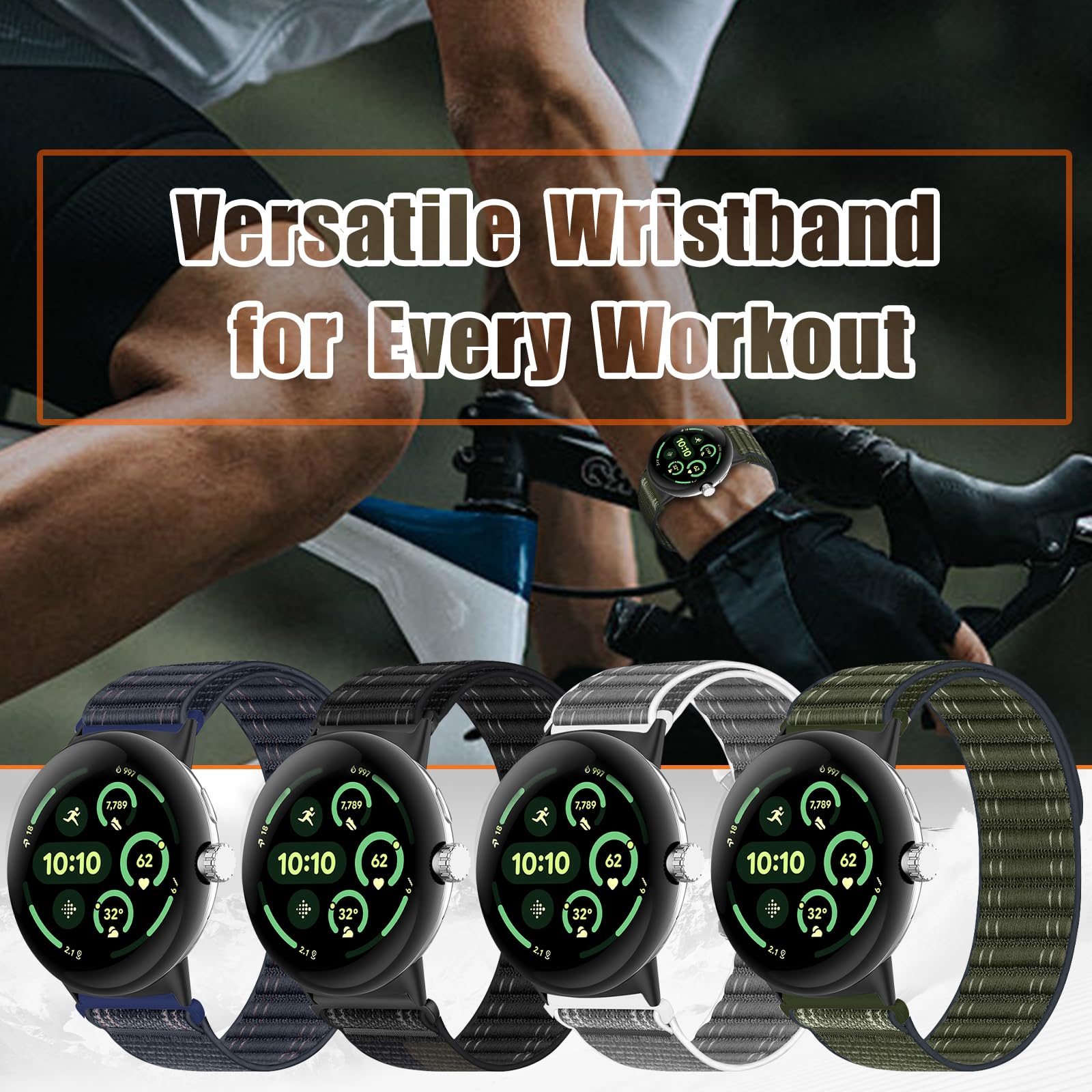 ZoRoll Nylonowy pasek kompatybilny z Google Pixel Watch 3 45 mm, wymienna bransoletka dla mężczyzn i kobiet, elastyczny nylonowy pasek z rzepem do Google Pixel Watch 3 45 mm