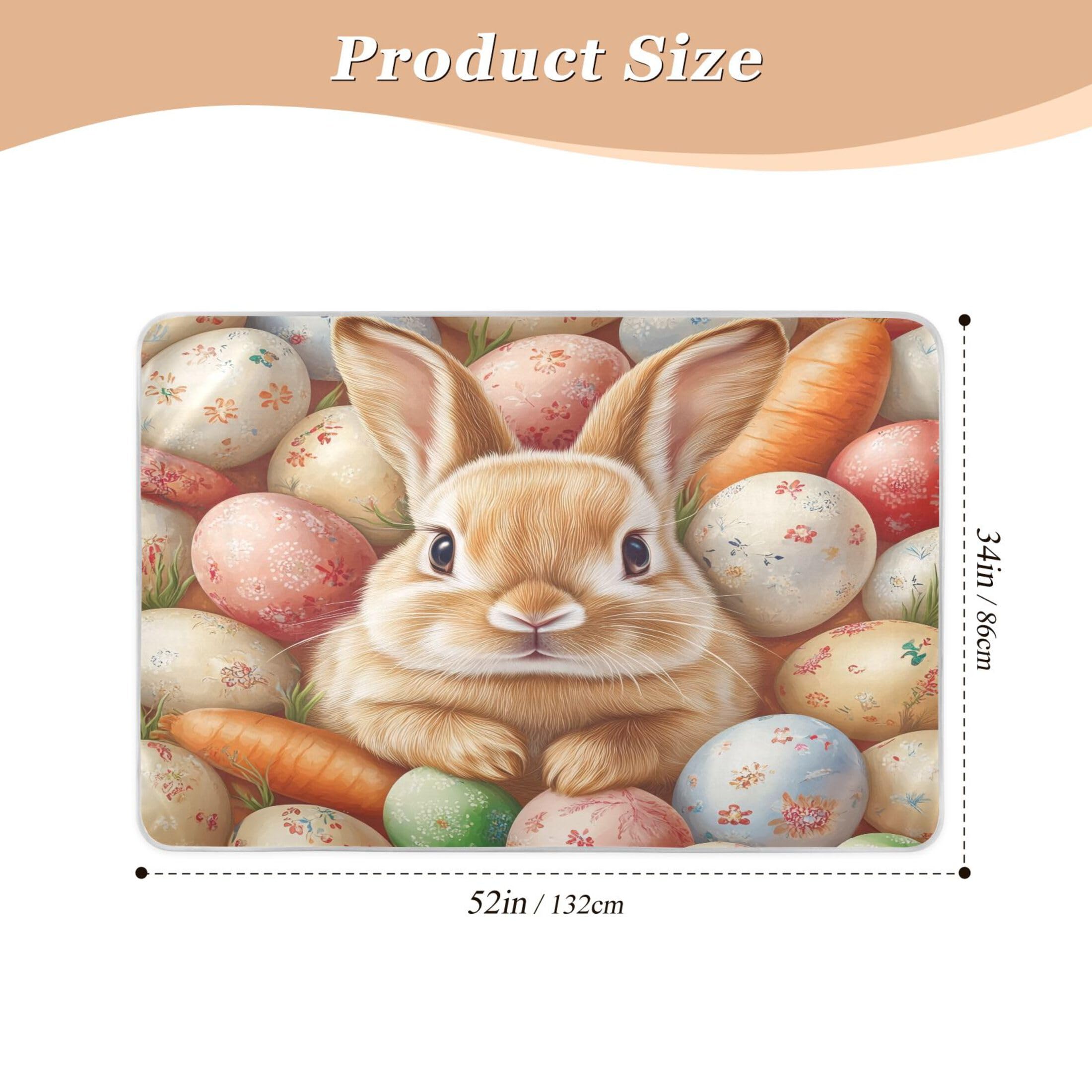 Takiito Bunny Eggs Bed Pad Reusable Bed Underpad Washable Waterproof Leak-Proof Quick Dry Incontinence Pee Pad for Toddlers Kids Adults Pets 34x52 in