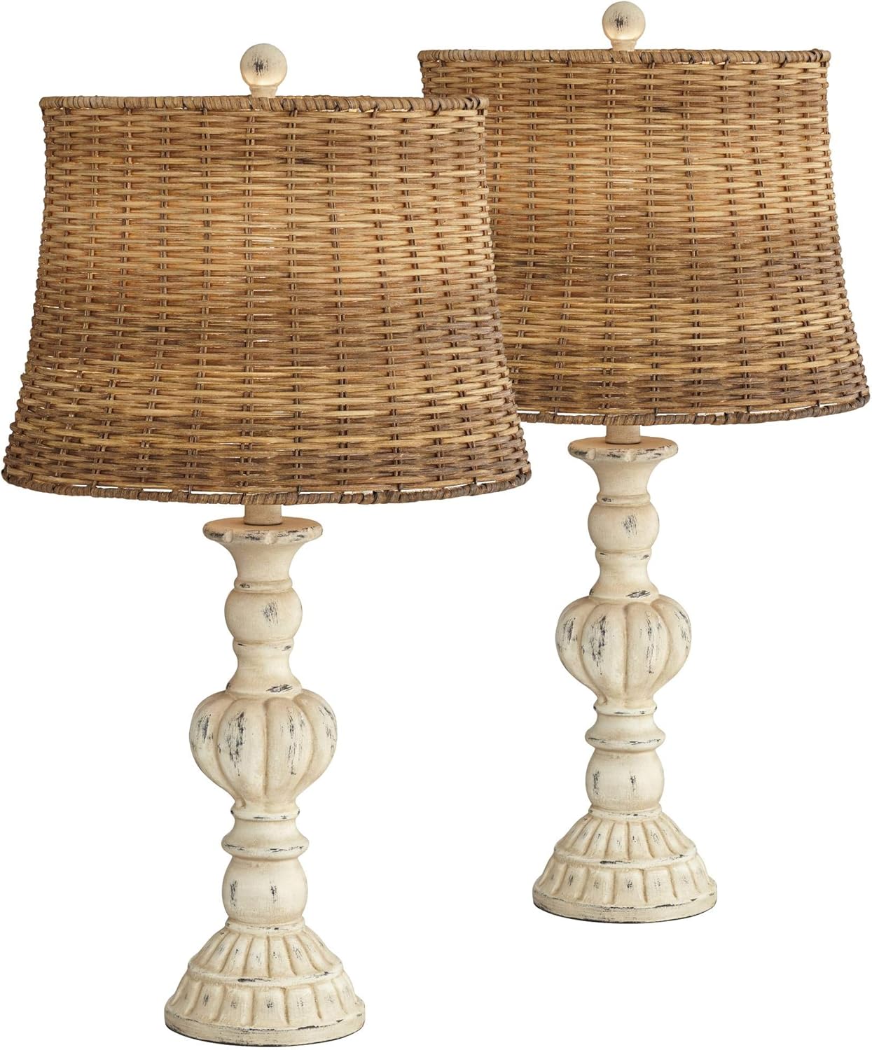 Buy Trinidad Country Cottage Table Lamps 26.5 High Set of 2 Antique