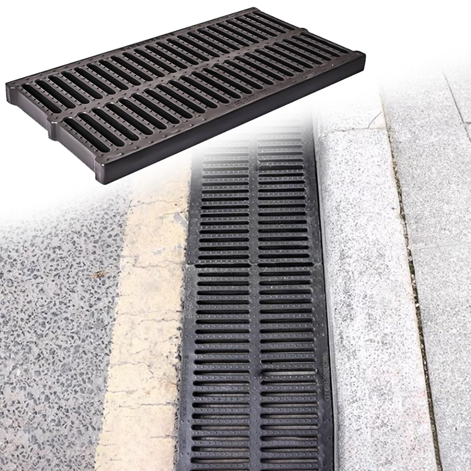 GLDYTVF Durable Plastic Drainage Channel Covers with Grates Gutter Guards for Rainwater Drainage Prevent Clogs in Residential and Patio Areas