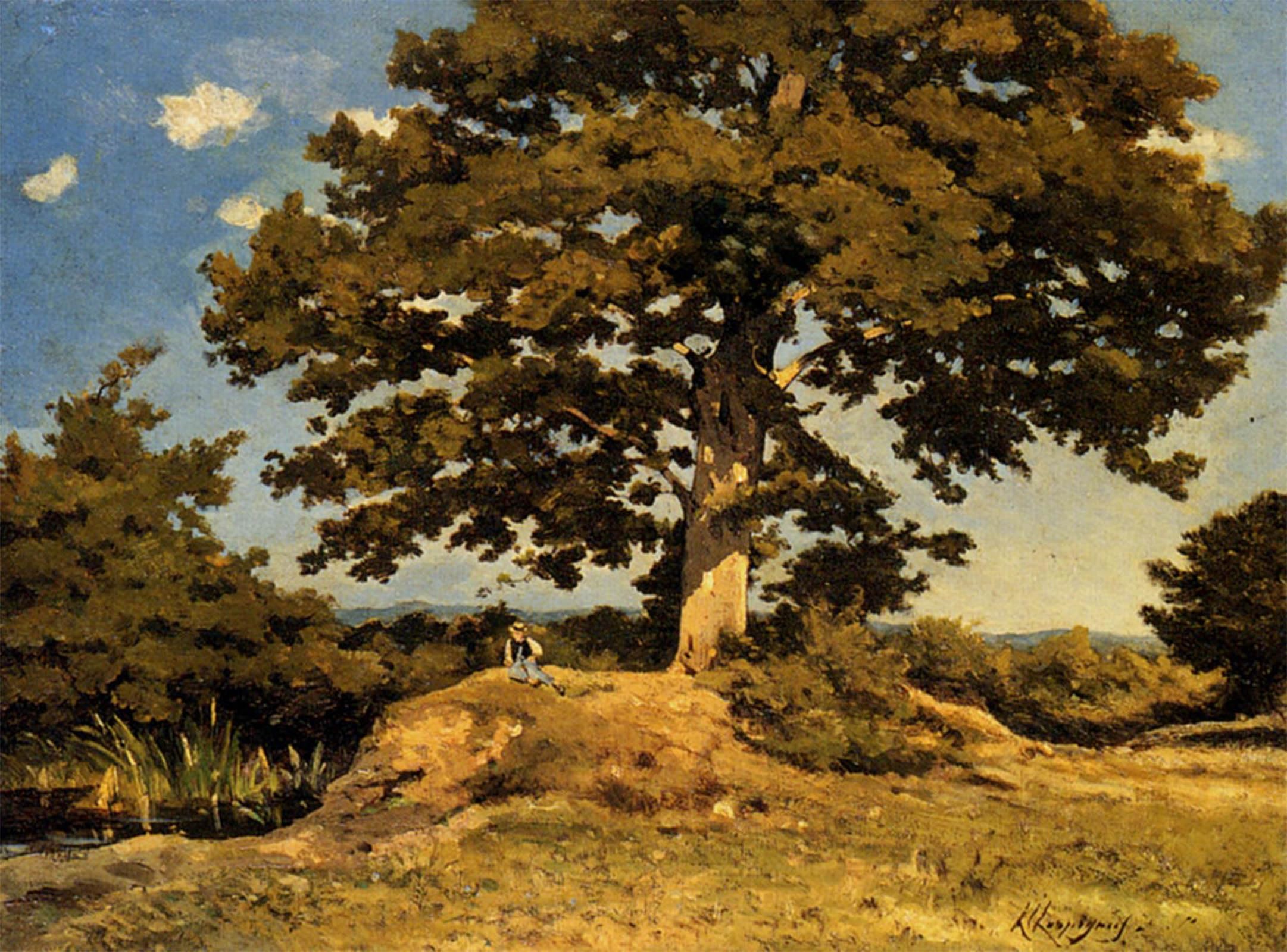 SERENDIPITP Vintage Wall Art Canvas Nordic Poster Canvas Print Picture The Big Tree Henri Harpignies Wall Art Poster for Home Decor 60x90cm