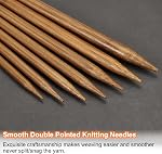 HARFINGTON 10Pcs Bamboo Knitting Needles Double Point Size US 13(9mm) Carbonized 6 Inch(15cm) Straight for Handmade Creative DIY Knitting Craft Yarn Projects