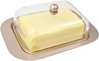 Zoie + Chloe Stainless Steel Butter Dish with Easy to Hold Lid