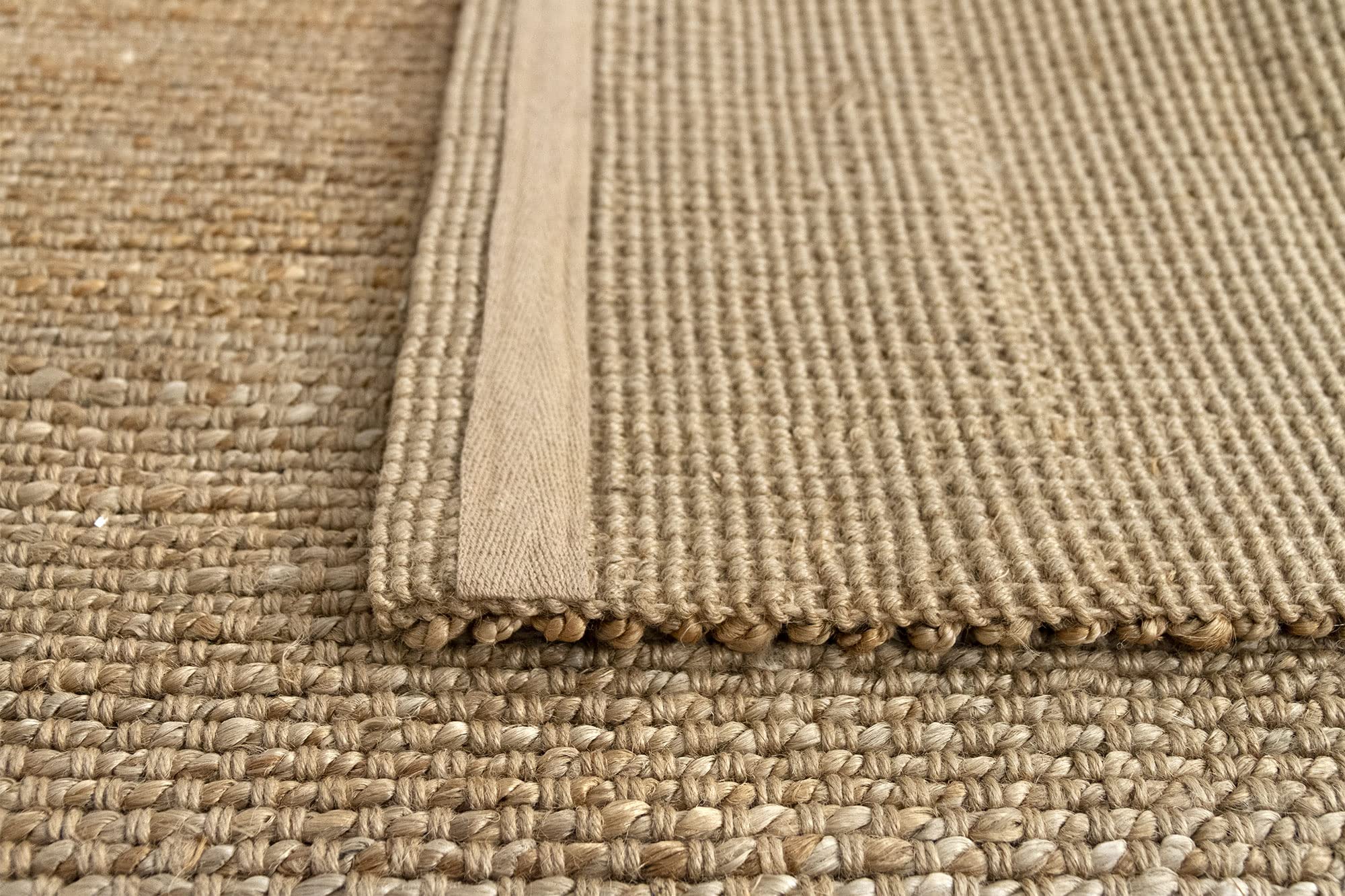 HAMID - Pack 2 Tapis en Jute Giralda Couleur Naturelle, Tapis 100% Fibre de Jute, Tressé à la Main, Tapis de Salon, Salle à Manger, Chambre, Couloirs, (60x110cm) 2 pcs