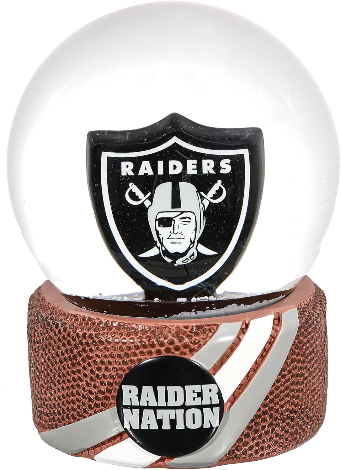 NFL Las Vegas Raiders Snow Globe, Officially Licensed Football Water Globe with Team Logo, Christmas Holiday Tabletop Decoration & Memorabilia Gift for Men and Women Fans