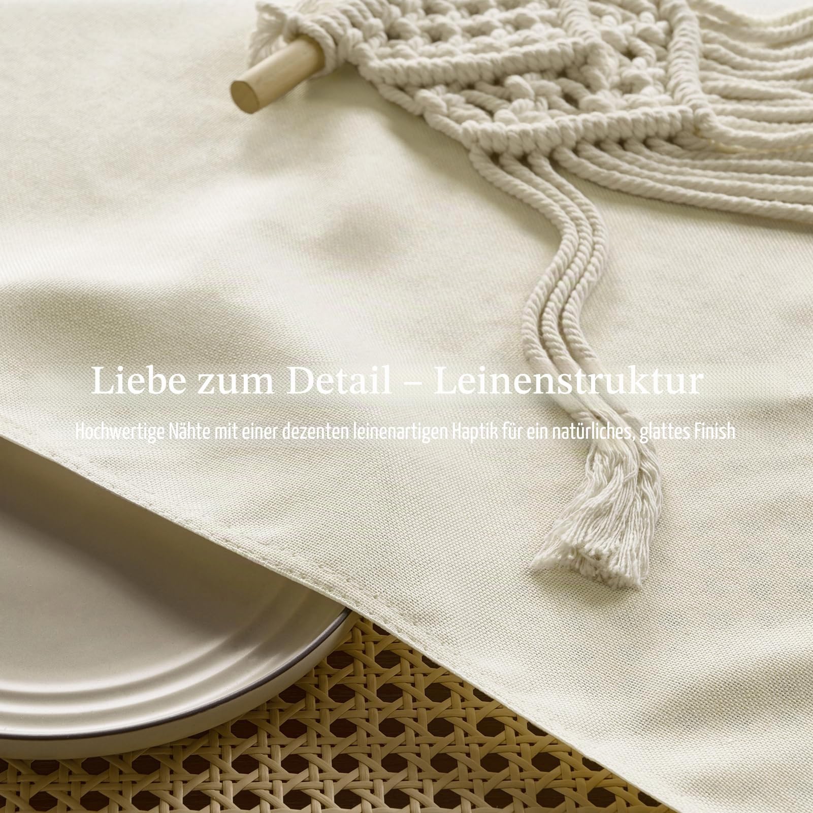 Abwaschbare Tischdecken groß 350x150 cm Tischdecke Rechteckig Leinenoptik Tischtuch Beige Abwaschbar Wasserabweisende Gartentischdecke Table Cloth für Frühling Outdoor,Ostern,Hochzeiten