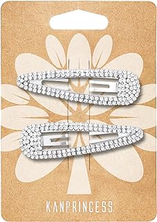 Hair Clip, 2Pcs 2.4Inch Rhinestone, Silver, Hair Barrettes for Women Gir...