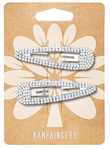 KANPRINCESS 2 pinzas para el cabello con diamantes de imitación de 2.4 pulgadas, pinzas de pelo plateadas, accesorios para el cabello con diamantes disponible en Yaxa Colombia