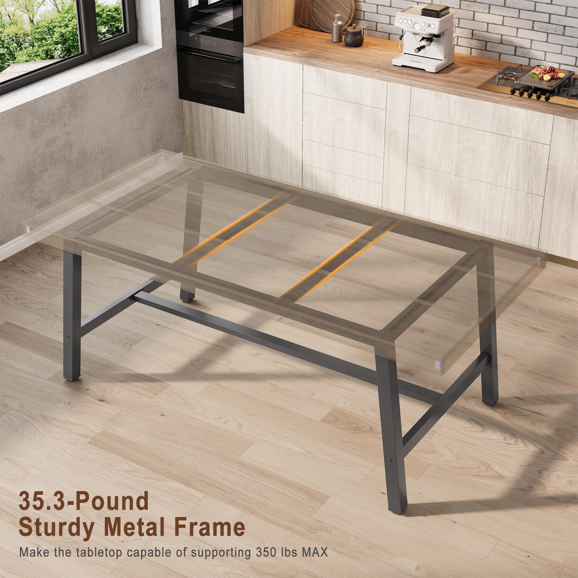 Esstisch 180x90x76 cm für 6-8 Personen Industrial Stil