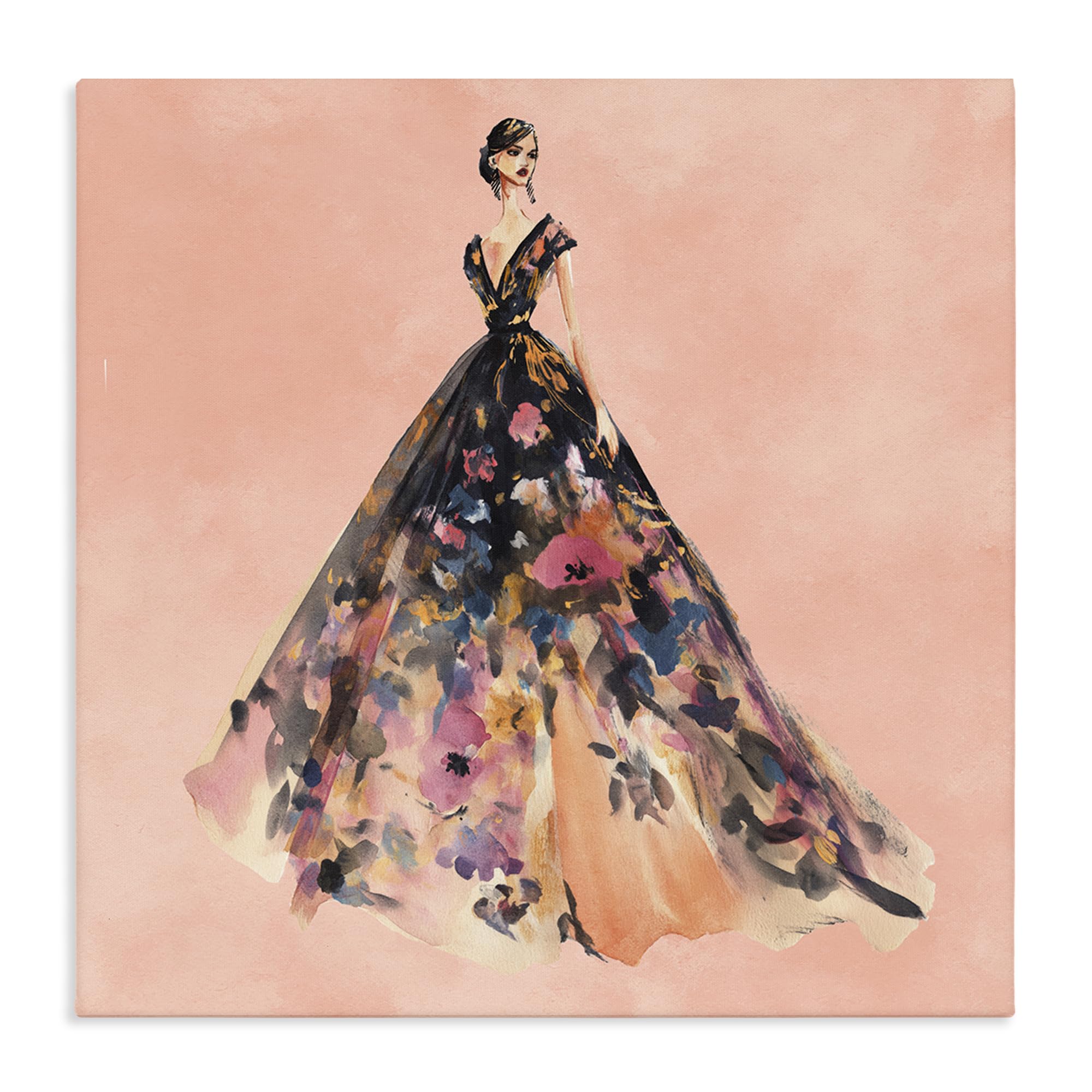 Stupell Industries Rose Gold Night Gown 'Rose Gold Night', Canvas Art, 24 X 24 Inches, Easy To Hang And Sturdy, Made In Usa, By Svetlana Aleynikova