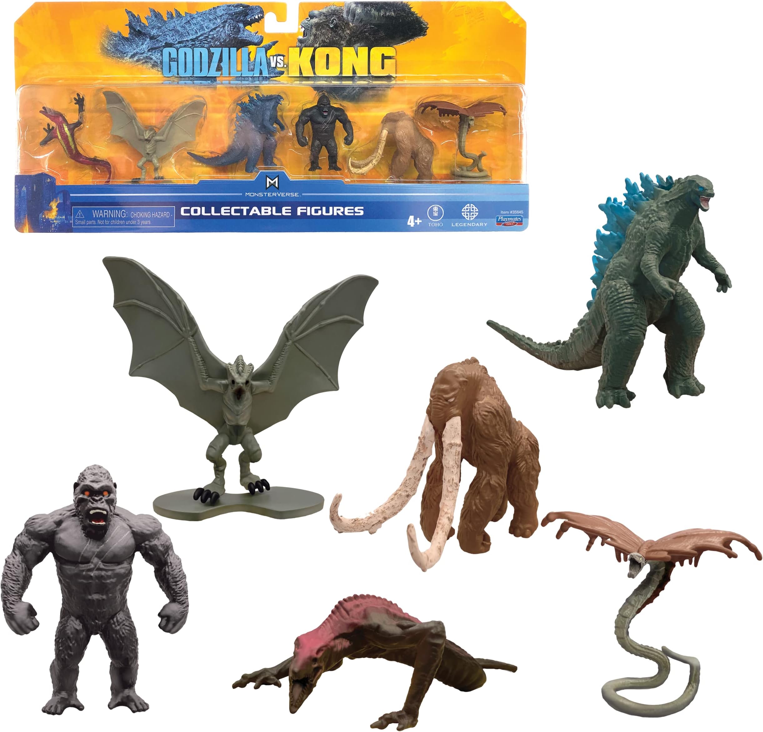 MonsterVerse Godzilla vs Kong 2 Inch Mini Monster 6-Pack Including Iconic Monsters from Movie, Limited Edition, Multi-Coloured, Suitable for Ages 4 Years+