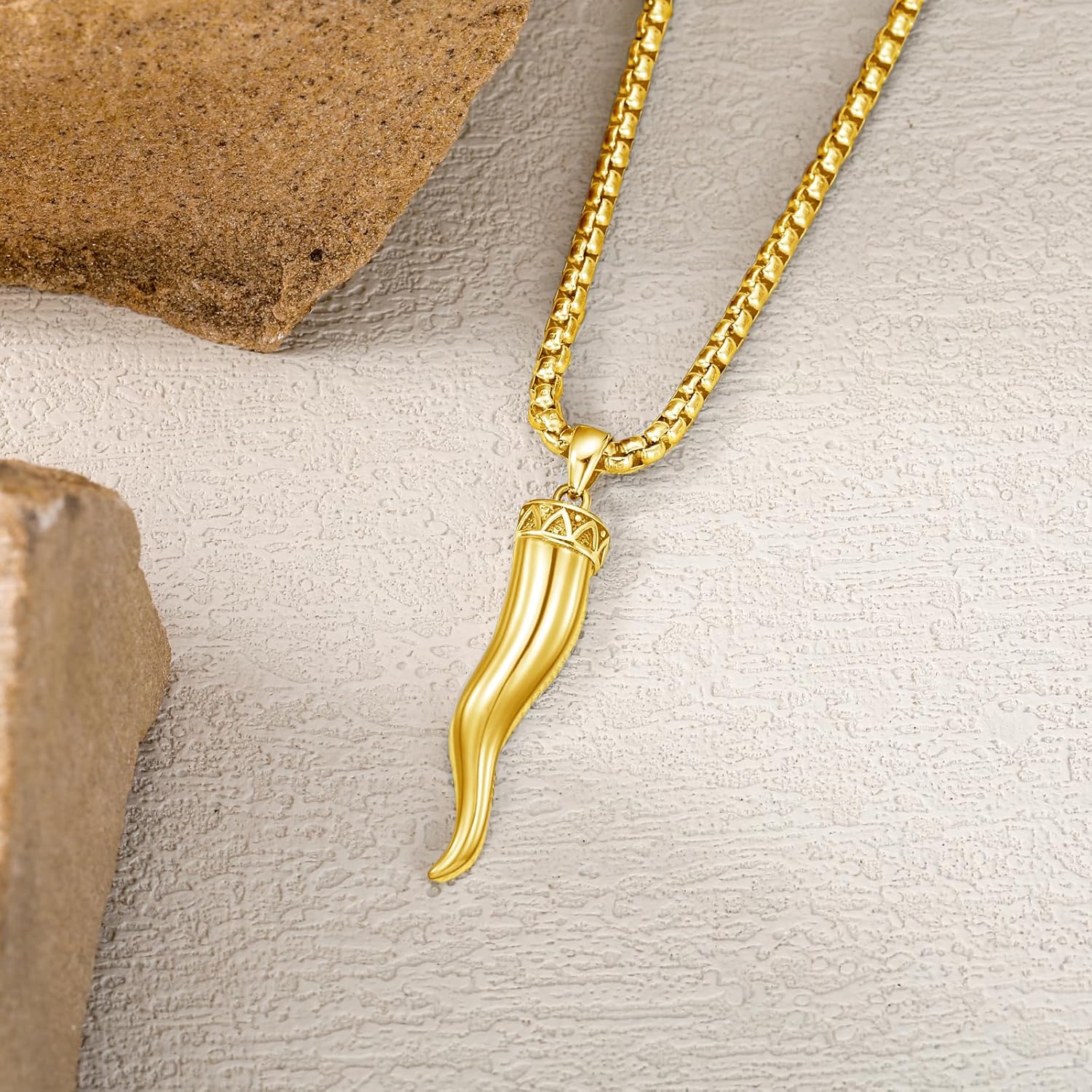 Italian Horn Necklace for Men 925 Sterling Silver/Gold Plated/Black Plated Cornicello Pendant Necklace Italy Jewelry for Men Women - Image 4