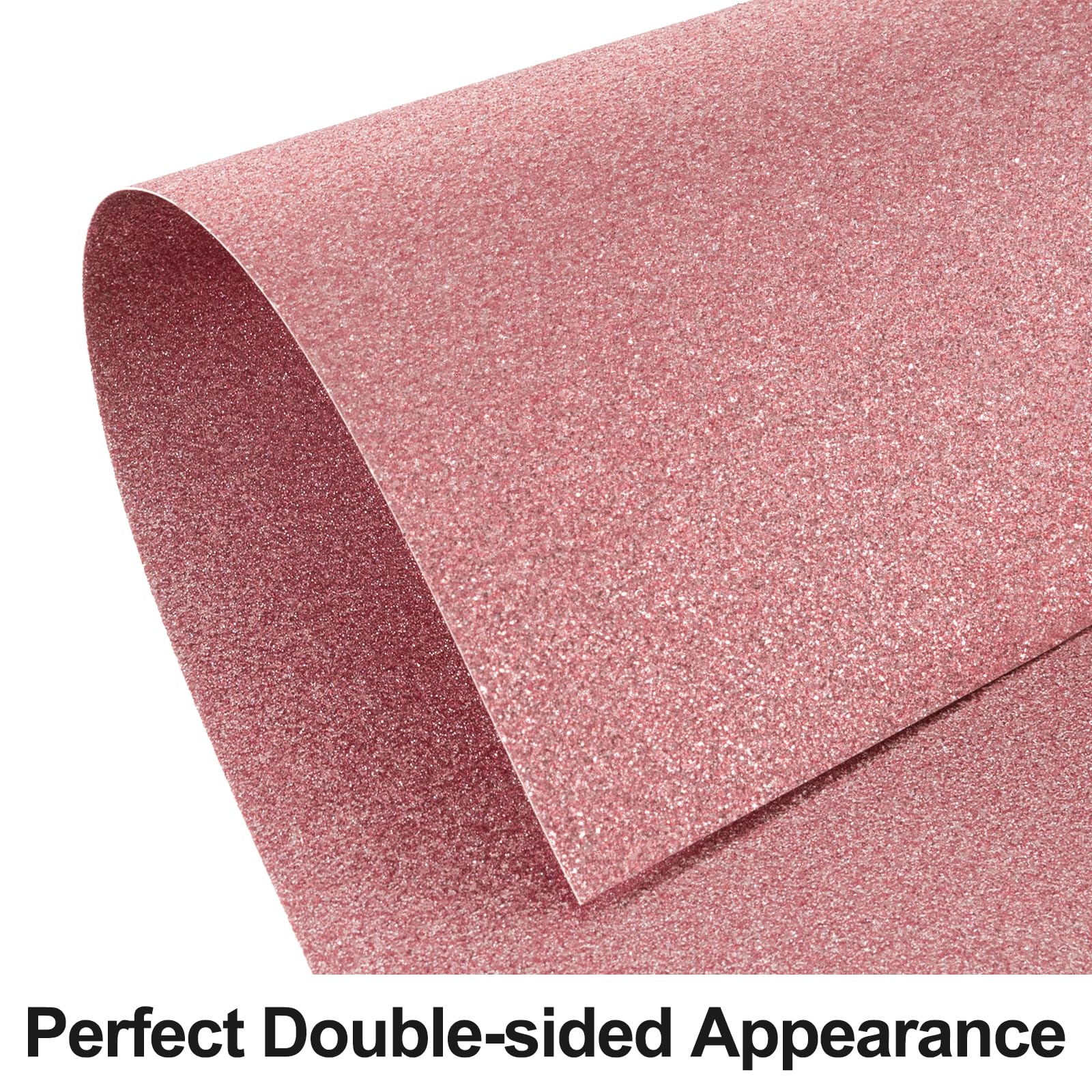 Cartulina rosa con purpurina de 8.5 x 11 pulgadas, doble cara, 24 hojas, papel rosa Goefun con purpurina que no se desprende, 300 g/m²/110 libras, cartulina rosa para envolver regalos, cumpleaños,
