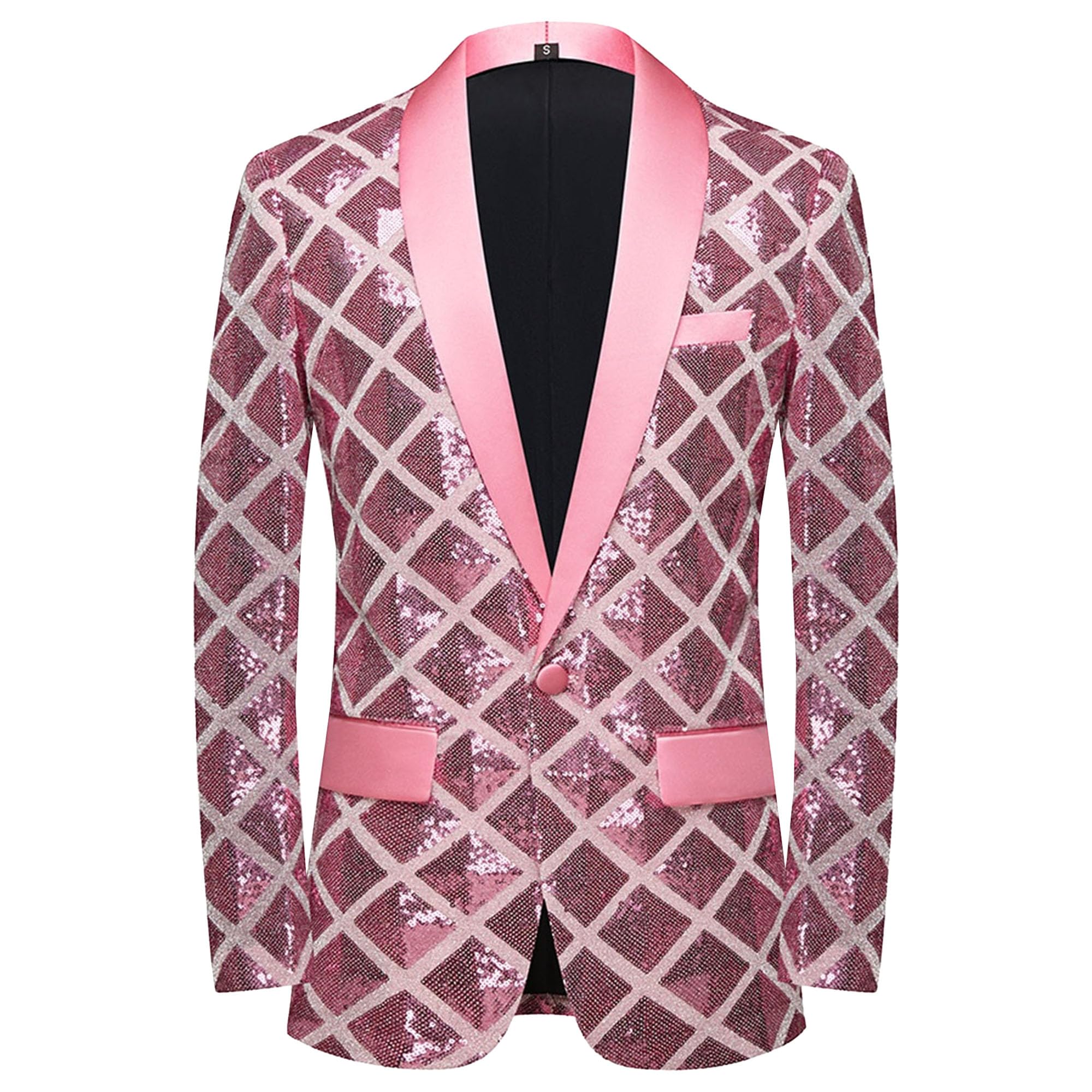 Costume de fête scintillant homme veste rose pour bal et soirée - 8