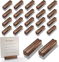 Vista 7 de 10 tarjeteros de madera de roble, soporte de madera acrílica para decoración de mesa, soportes de exhibición de imágenes, centros de mesa, letreros