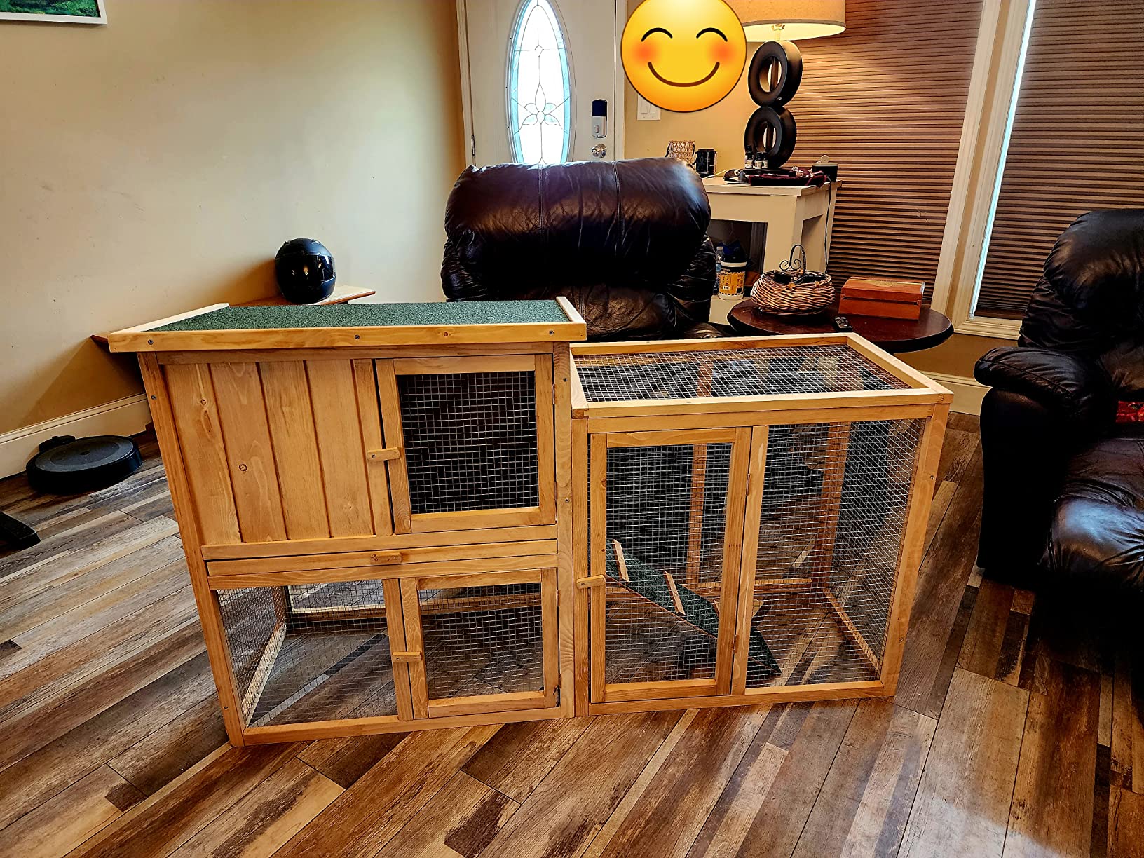 33/mo Finance BAIJIAWEI 36" Wooden Rabbit Cage Hutch Chicken Coop