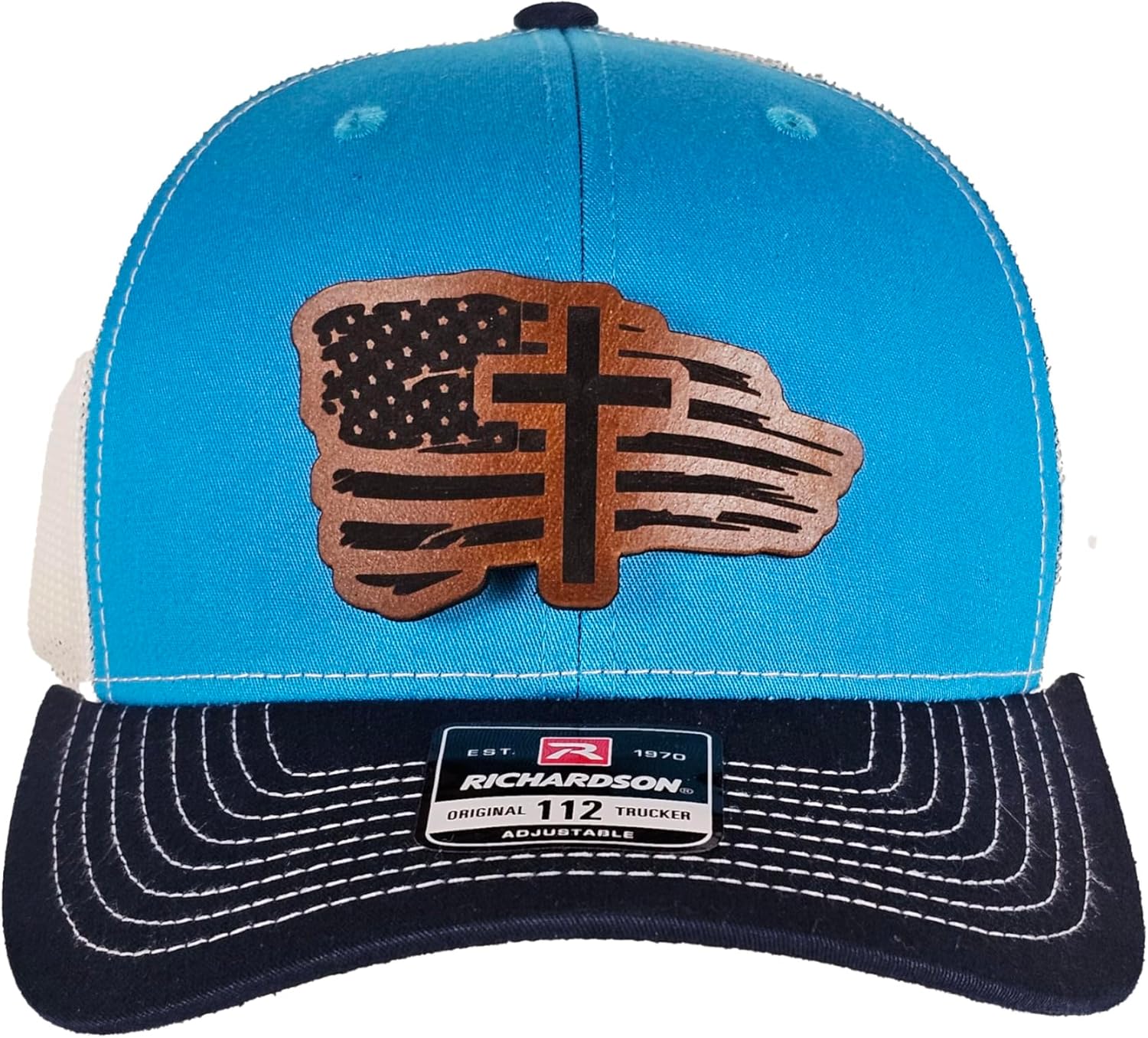 Christian Cross American Flag Richardson Unisex Snapback hat