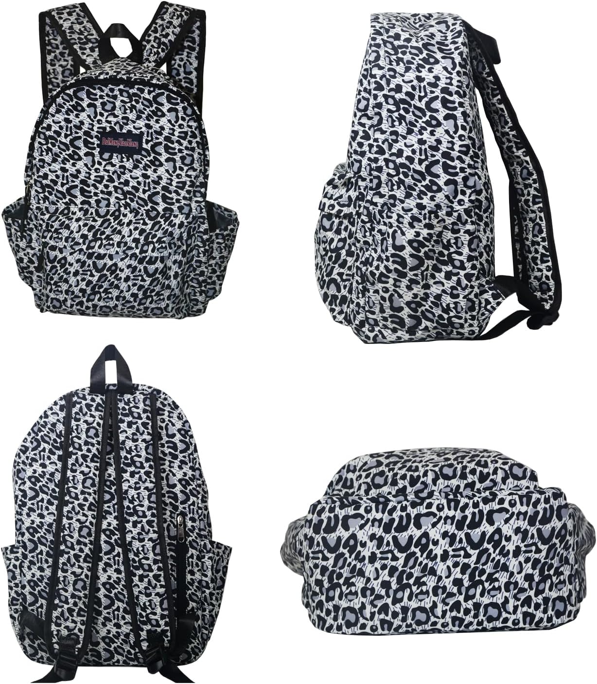 Women Black cheetah print backpack, College School Backpack Bookbag，Waterproof Sports Laptop Bag Compatible with 15-Inch Notebooks - Image 4