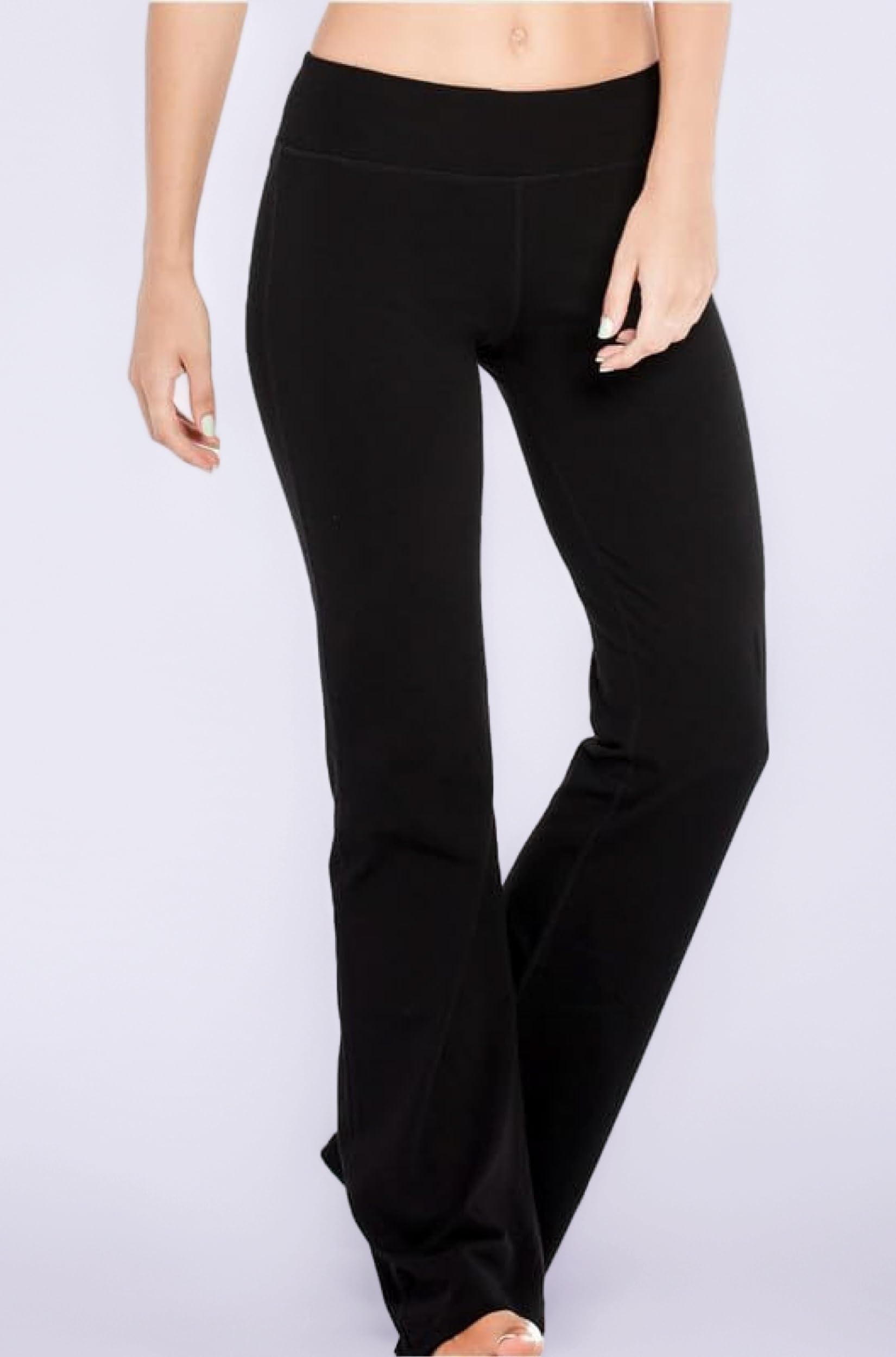 Houmous S-XXXL 29''31''33''35'' Inseam Women's Cotton Bootcut Pants Inner Pocket