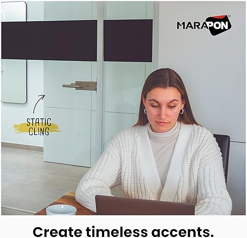 Miniatura 3 de MARAPON Película de privacidad para ventana  Película adhesiva estática negra para ventana 23.6.5 x 78.7 pulgadas Película de privacidad para