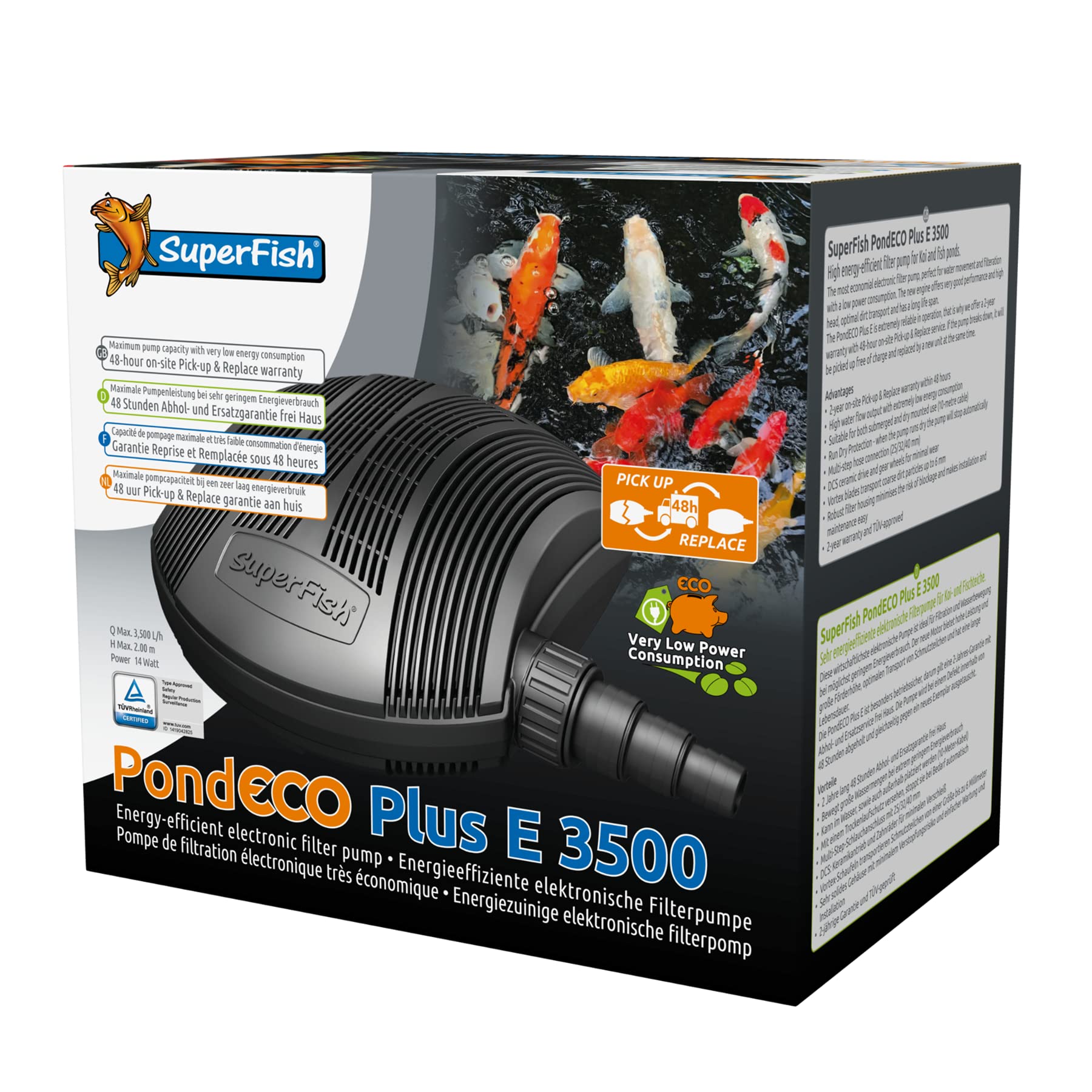 SF Teichpumpe Pond Eco Plus -E- 3500-14W (3500 l/h)