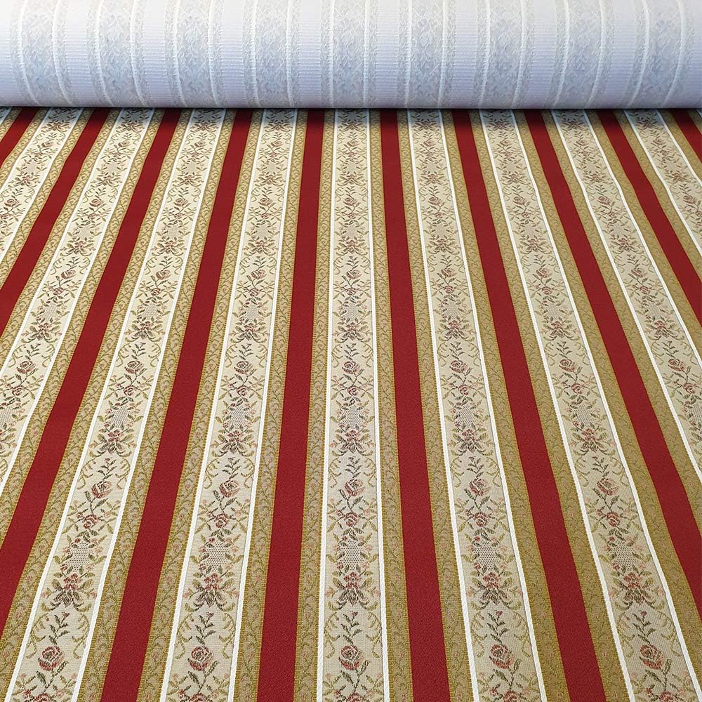 Red Regency Stripe Fabric, Material, for re-covering/re-upholstering dining chair seats, English Style, Beautiful Quality