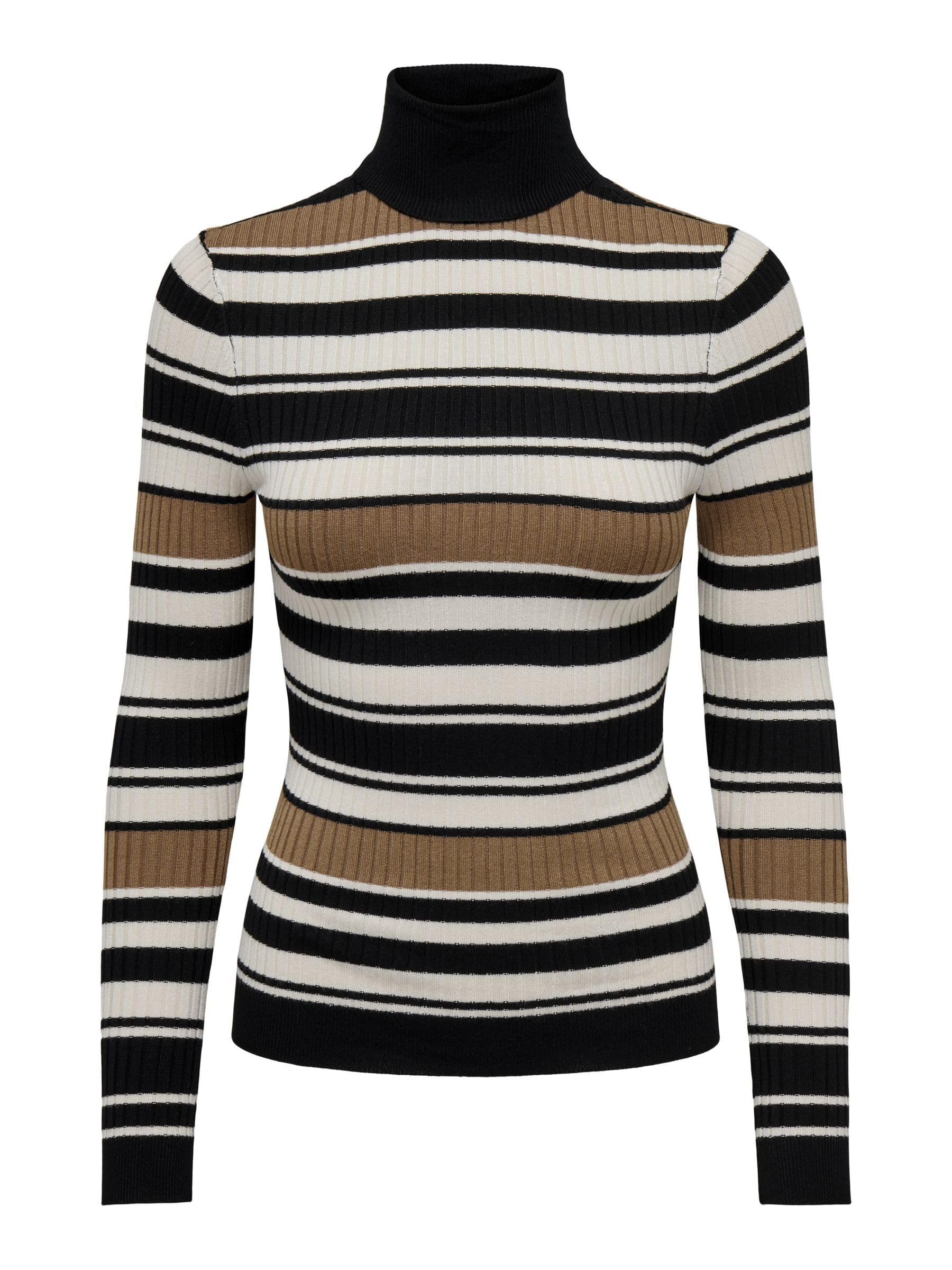 ONLY Bestseller A/S Women's Onlkarol L/S Turtleneck Pullover KNT Noos Knitted Jumper, Black2, S