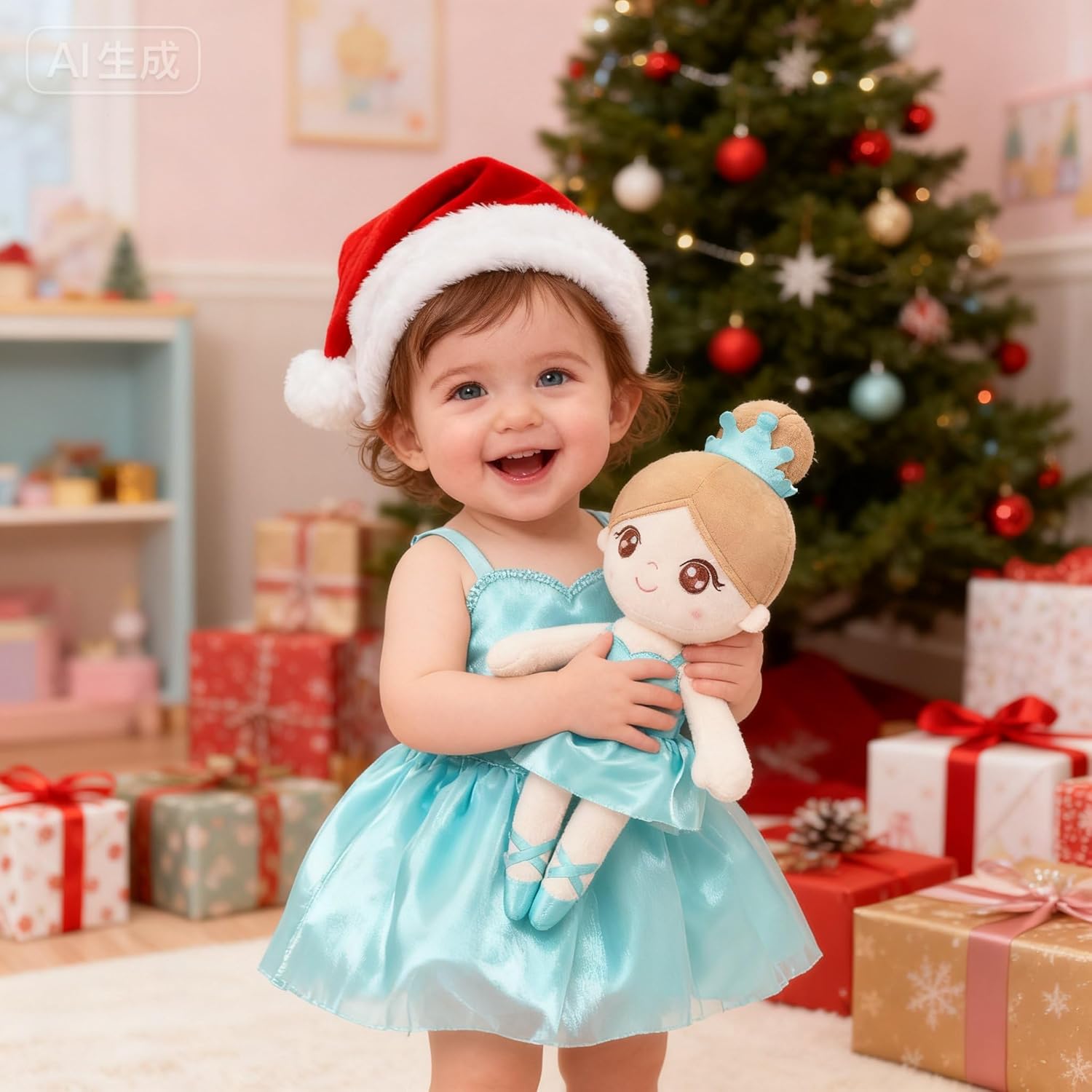 Gloveleya Baby Girl Gifts Dolls Soft Plush Toy Ballet Girl Doll Mint Green 14 Inches with Gift Box… - Image 3