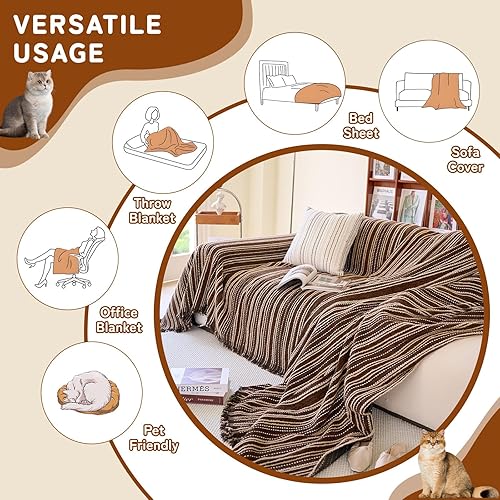 Miniatura 5 de HANDONTIME Fundas de cojín grises bohemias para sofá, funda de sofá para perro, funda de felpilla para sofá, funda de sofá para mascotas, funda