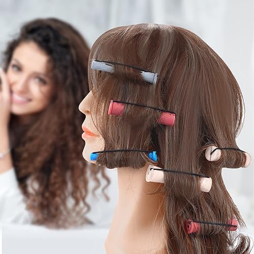 Miniatura 4 de SPTHTHHPY Varillas de permanente y 100 piezas de 5 tamaños de rodillos de cabello con varillas de onda fría, rizador de cabello para mujer, cabello