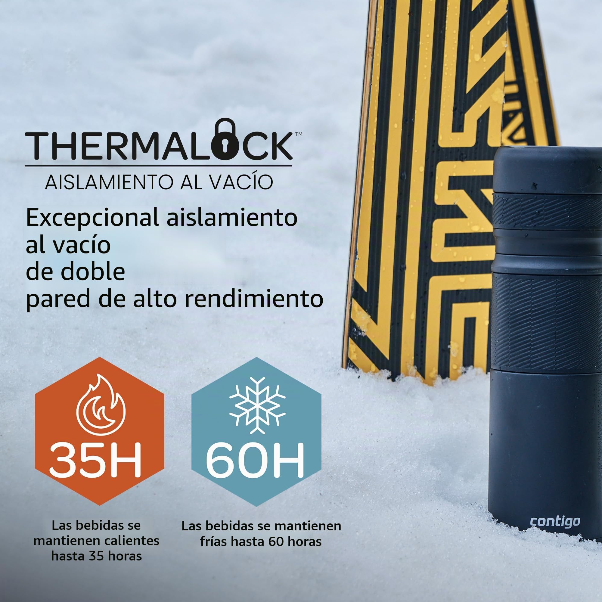 Contigo Botella Térmica | Calor 35 h | Frío 60 h | 1200 ml