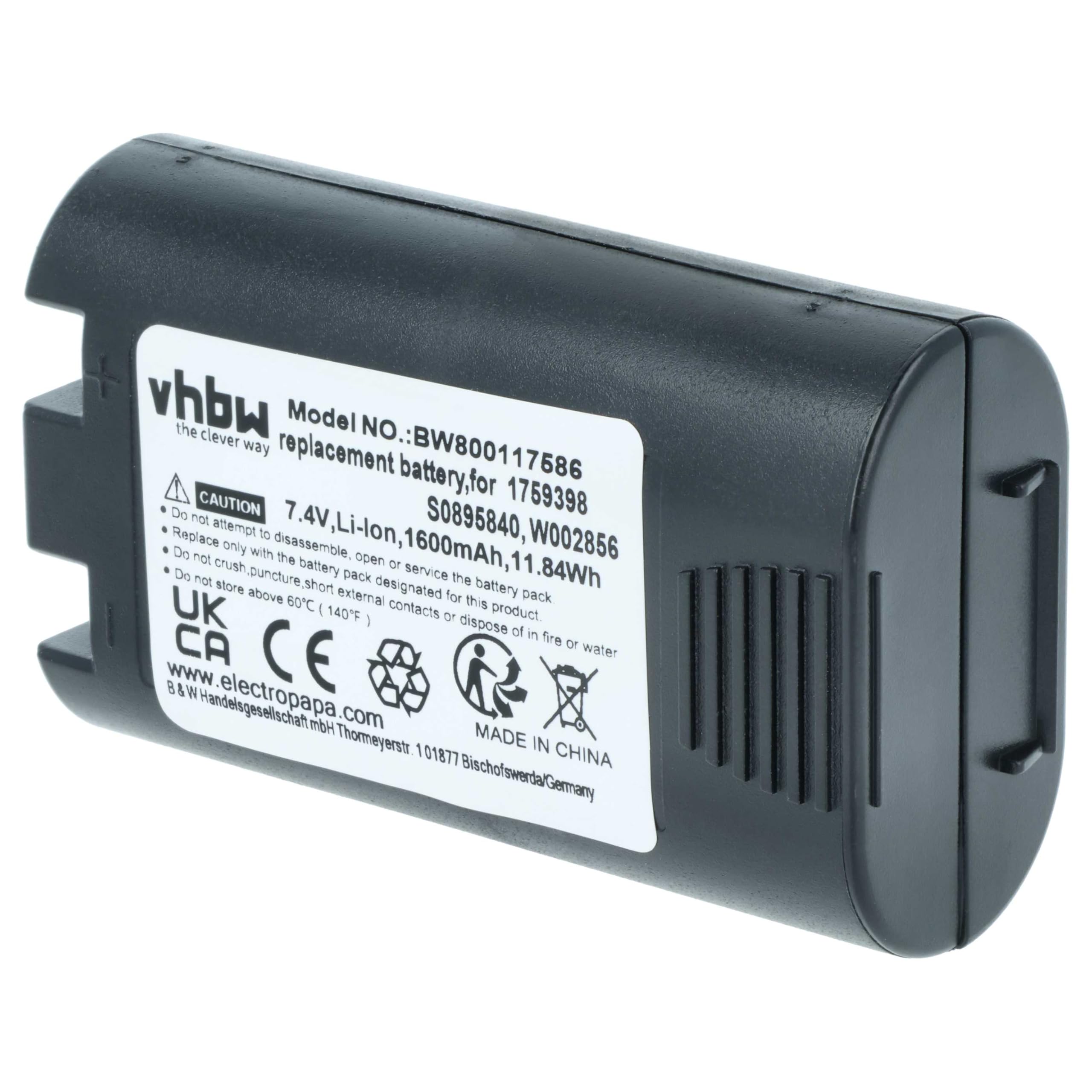 vhbw Akku kompatibel mit Dymo LabelManager 420P, 360D Drucker Kopierer Scanner Etiketten-Drucker (1600 mAh, 7,4 V, Li-Ion)