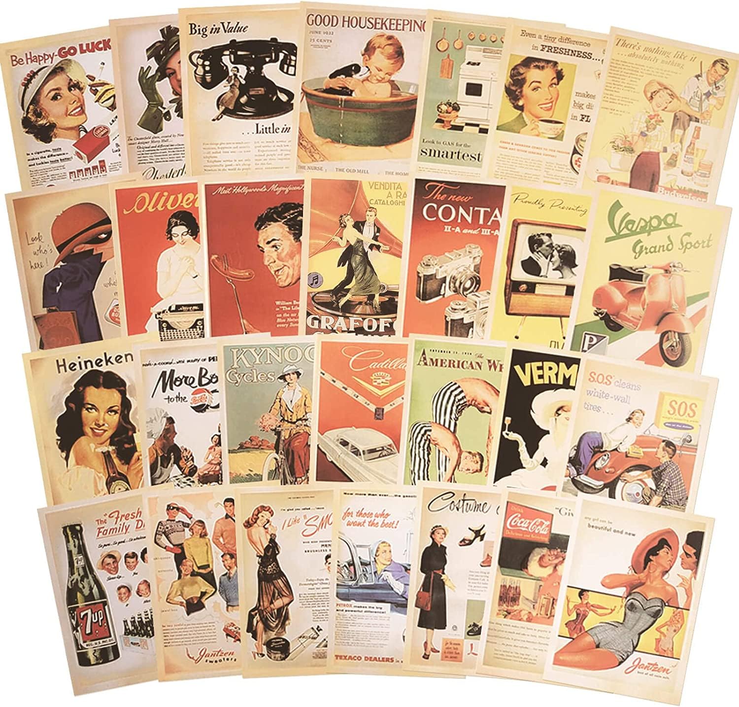 NALACAL Vintage Classic Postcards Greeting Cards, Retro Old Poster Souvenir Gifts for Worth Collecting. 32 PCS 1 Set