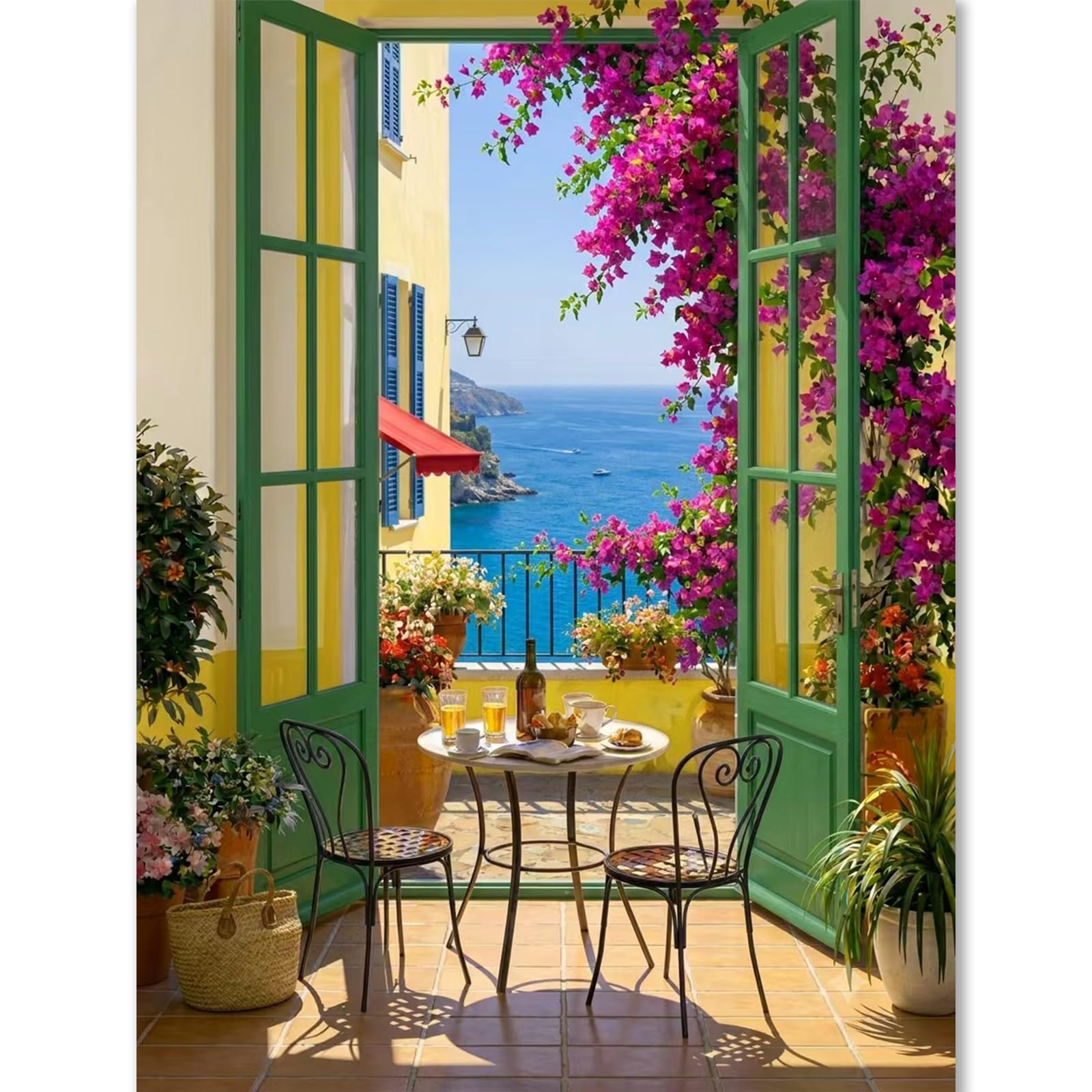 Seaside Scenery Paint by Numbers for Adults, Arts and Crafts 12x16inch