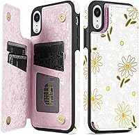 Vista 42 de NNH Funda tipo cartera compatible con iPhone Xs Max con bloqueo RFID, ranuras para tarjetas, folio de piel sintética, función atril, doble cierre