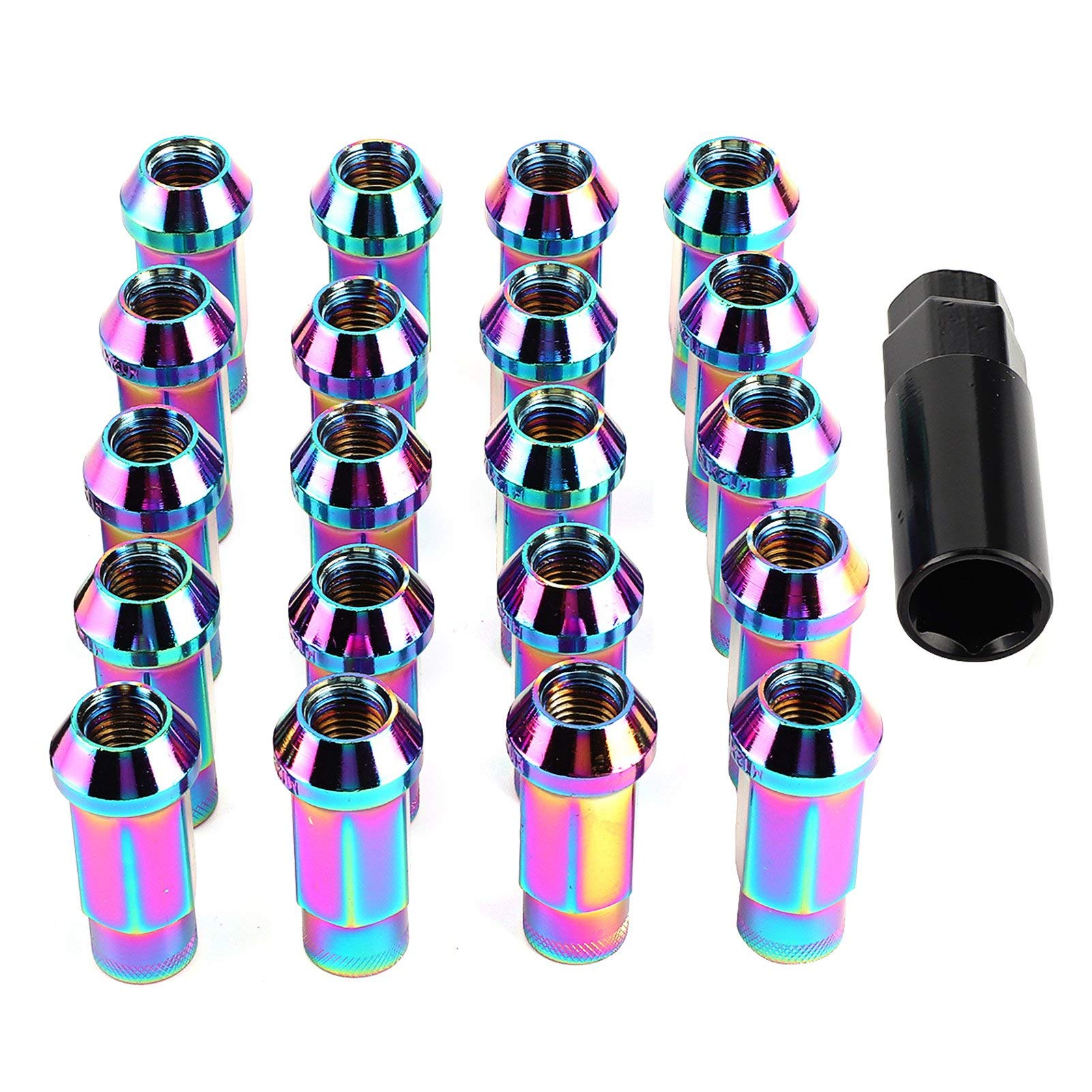 Radmuttern, Qiilu Nuts Lug, 20 Stück M12x1,5 mm Lug Nuts Open End Extended Professional Auto Auto Modification Zubehör