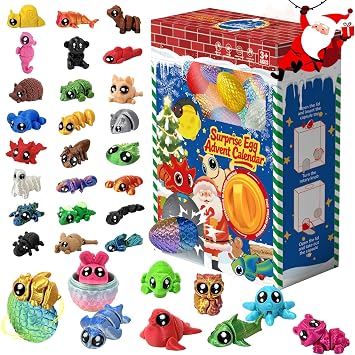 Vending Machine Advent Calendar 2026, 24 Eggs with 3D Printed Animals