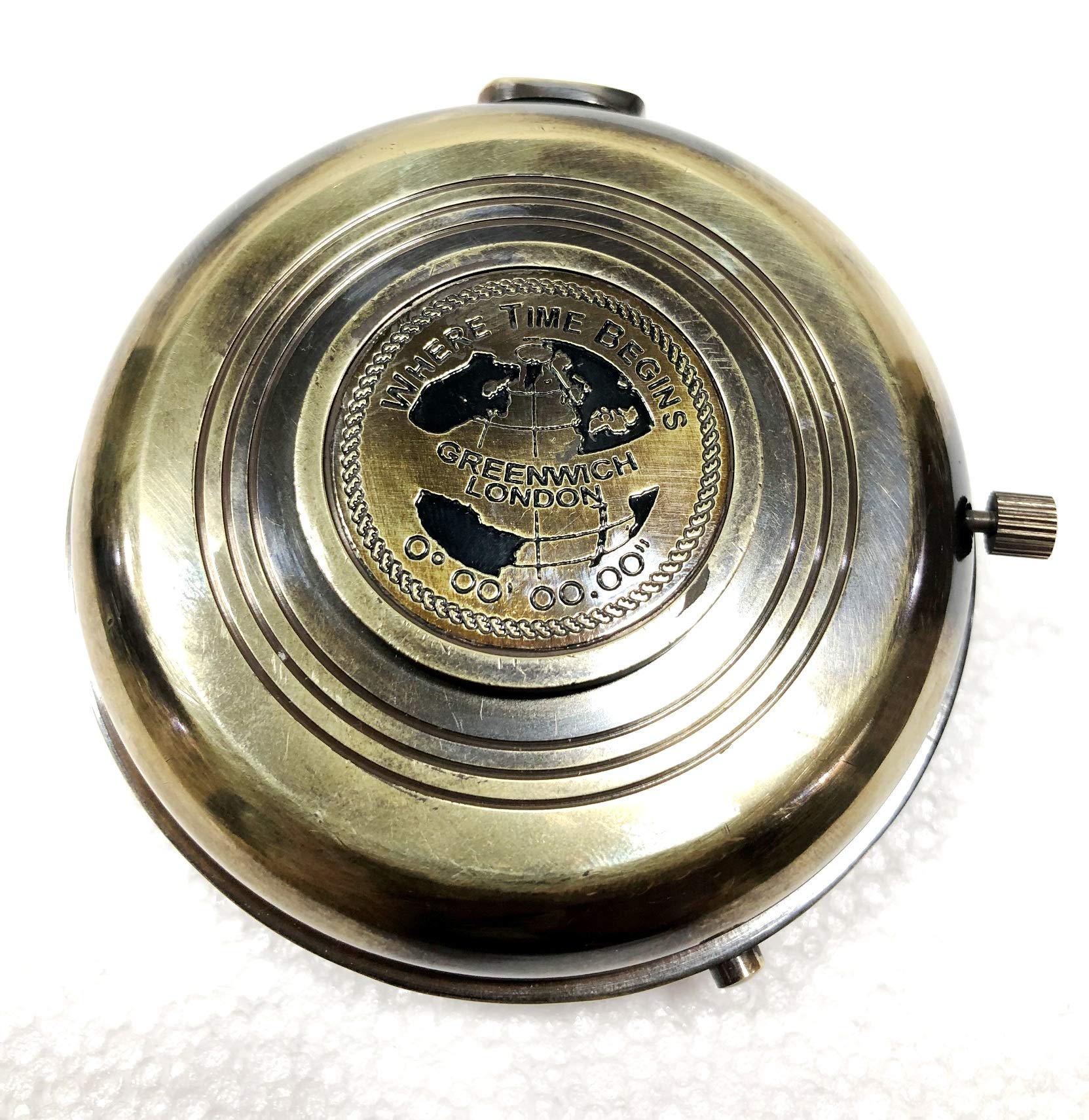 Antico Nautico Pocket Bussola analogico Orologio 7,6 cm Ottone Navigation Pocket Bussola in Ottone Massiccio
