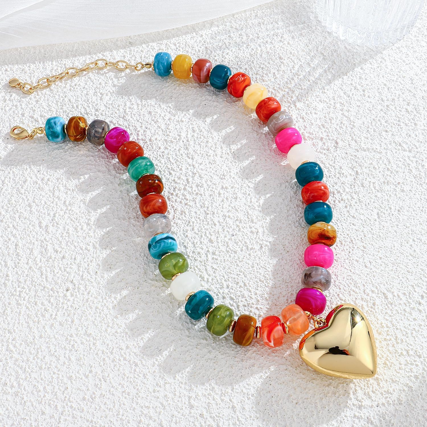 LILIE&WHITE Resin Chunky Beaded Necklace for Women Minimalistic Modern Statement Necklace Jewelry Accessories - Image 4