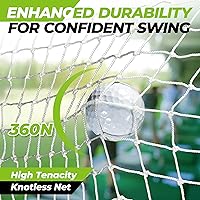 Vista 2 de Golfguru Red de práctica de golf todo en 1: 10 x 7 pies con objetivo de astillado profesional, tapete de triple césped, 10 bolas, 7 camisetas, 2