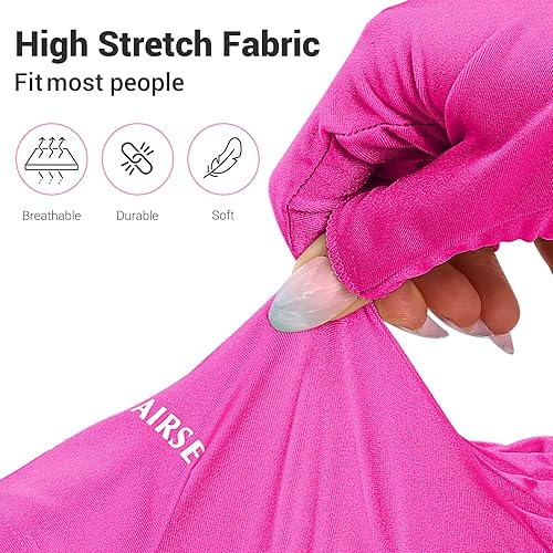 Miniatura 46 de AIRSEE Guantes anti UV para lámpara de uñas, guantes profesionales de protección UV UPF50+ para manicura, arte de uñas, guantes sin dedos (rosa)