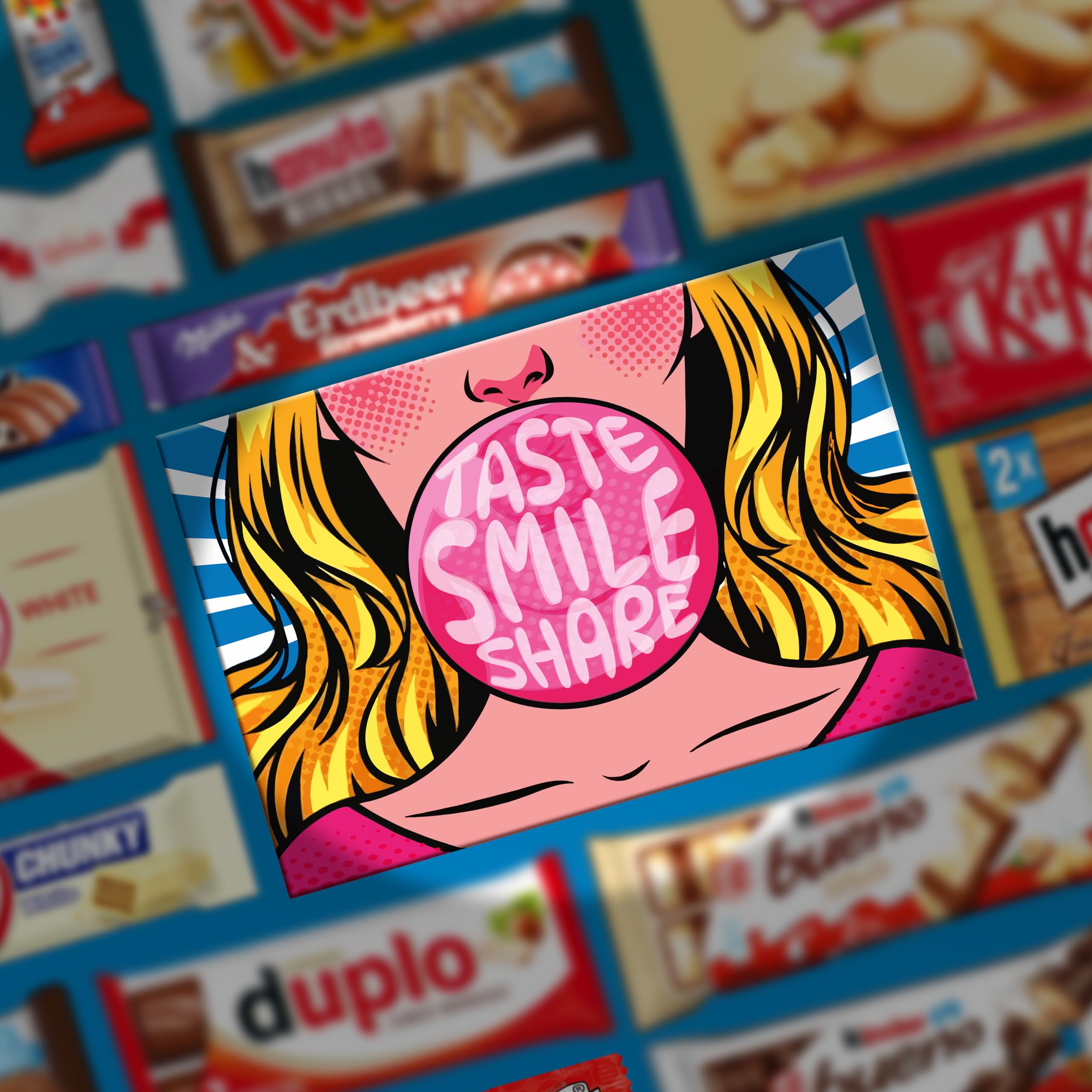 Caja de Chocolate Mega XXL | 50+ Barras de Chocolate y Dulces | Caja Regalo para Familia, Niños y Oficina | Idea de Regalo | Snack de Energía y Reserva de Dulces | Candy Box | Candy & Bar®