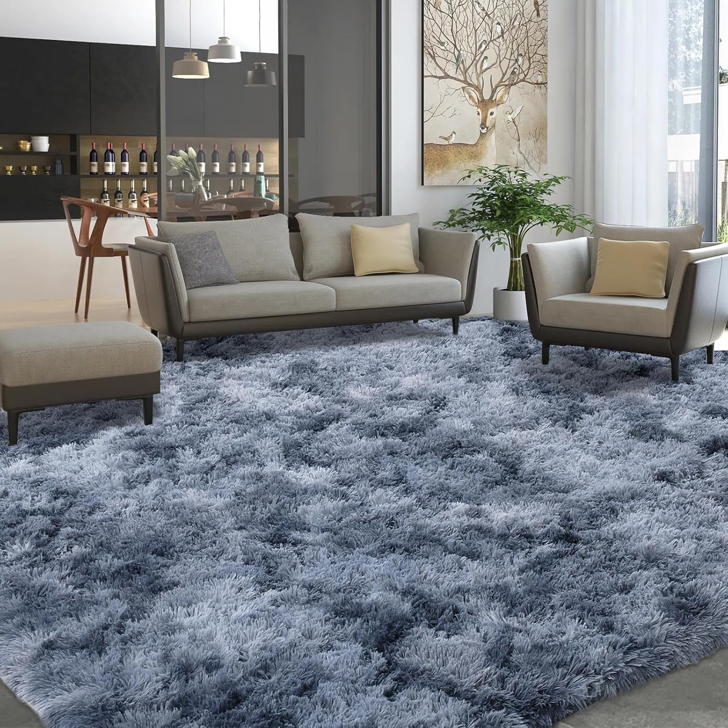 BALAPET Modern Plush Area Rug 12x15 Ft Ultra Soft Large Faux Fur Area Rug for Bedroom Living Room