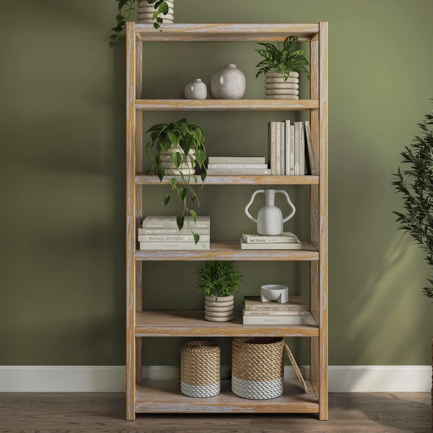 Grain Wood Furniture Greenport 72" Bookcase - Brushed Driftwood