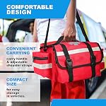 PRIMACARE Sac de trauma réfléchissant entièrement stocké - 17" x 9" x 7" Trousse de fournitures médicales d'urgence pour les premiers soins, professionnel EMT EMS Sac à épaule avec poches latérales zippées et compartiments (rouge)