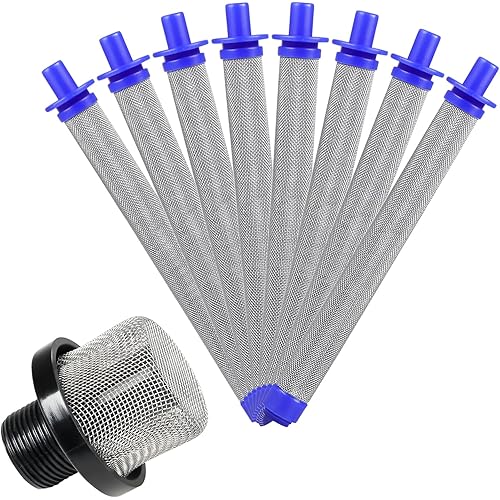 Replacement Filters Set for Graco Paint Sprayer Filters, 1pcs 288716 3/4-Inch Inlet Strainer Thread & 8pcs 288749 60-Mesh Spray Gun Filters, Fits Graco Paint Sprayers Gun